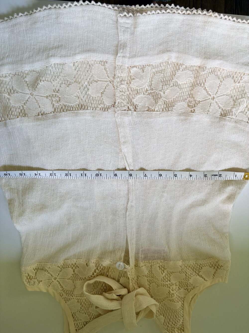 Free People Romantic Lace Tie-Back Tunic Tank Top Cream Size 6 - Picture 8 of 10